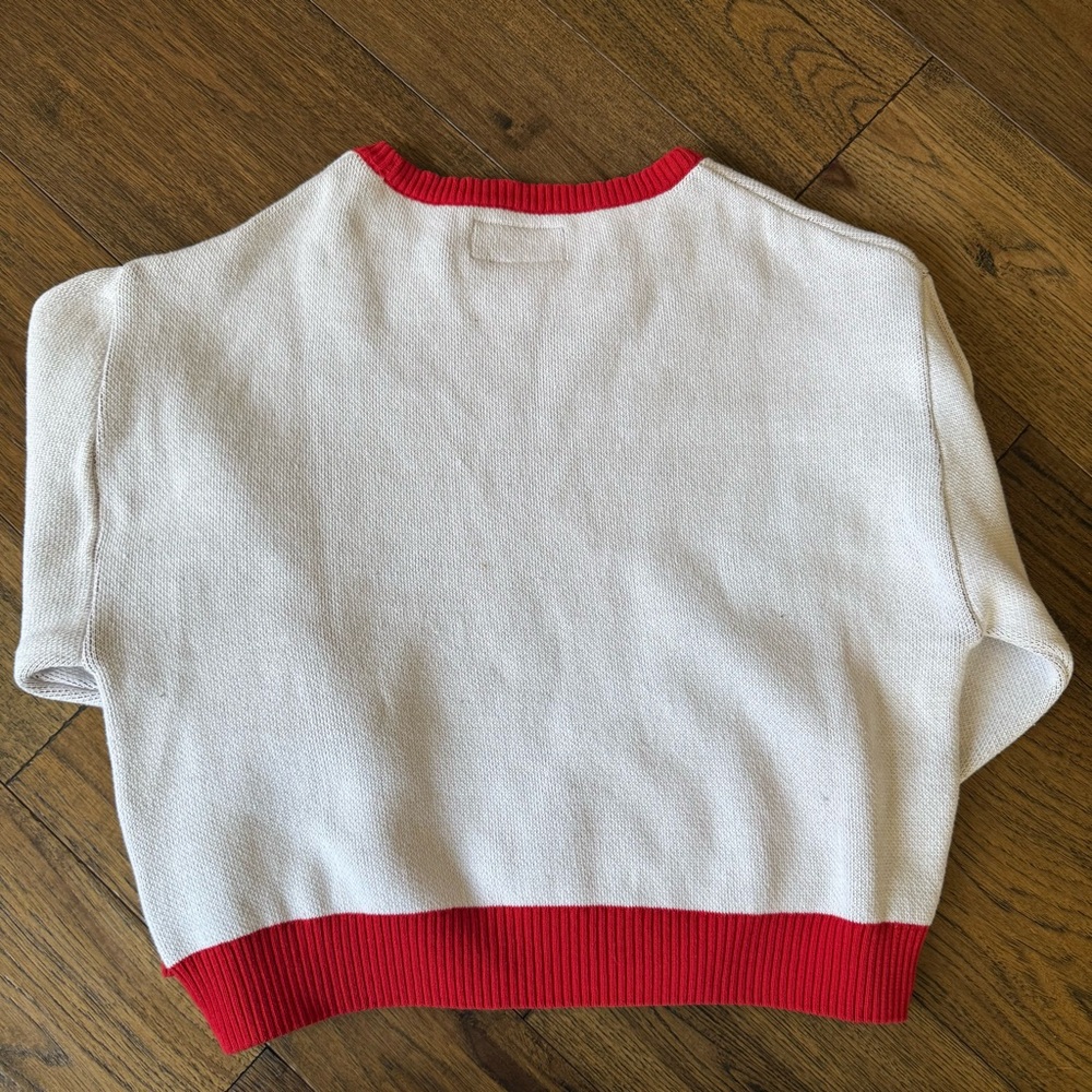 USCAPE R Wisconsin Badgers Knit Sweater Red & White Size Large - Picture 5 of 7